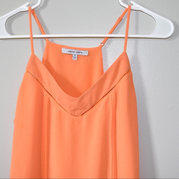 Naked Zebra Tops - Boutique Orange Tank Top - S